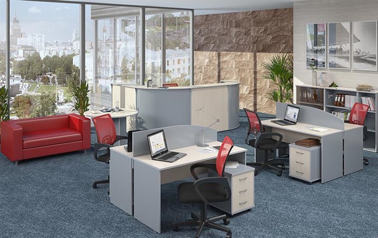 Офисный комплект мебели IMAGO - рабочее место, шкафы для документов в Махачкале - изображение 1